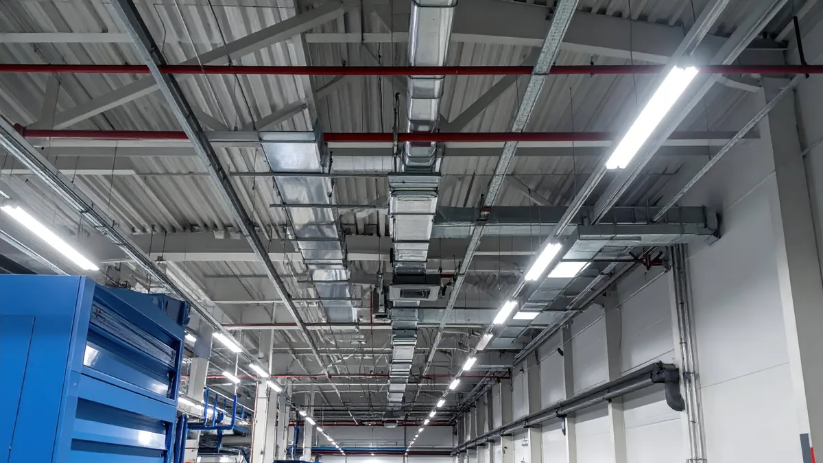 Nave industrial con iluminación LED de bajo consumo